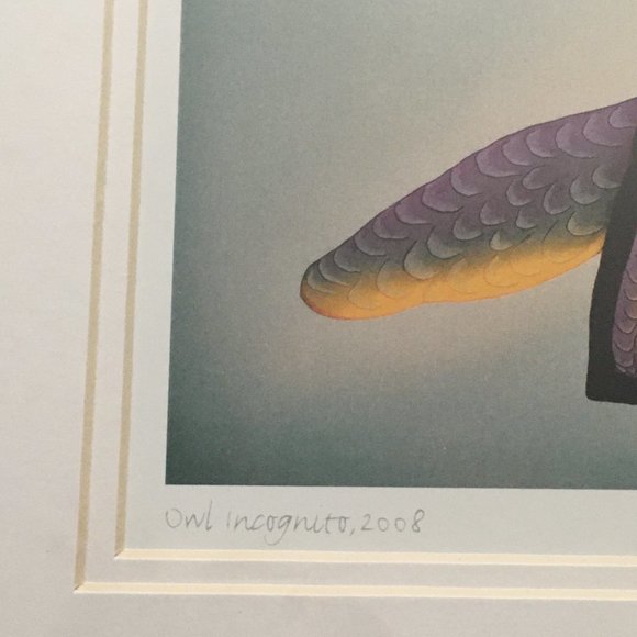 Ohotaq Mikkigak 'Owl Bear' Professionally Framed Art Card - Picture 4 of 11